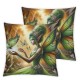 Ulloord Throw Pillow Covers Green with Butterflies Design Square Pillowcase for Home Decor Sofa Car Bedroom Pillow case