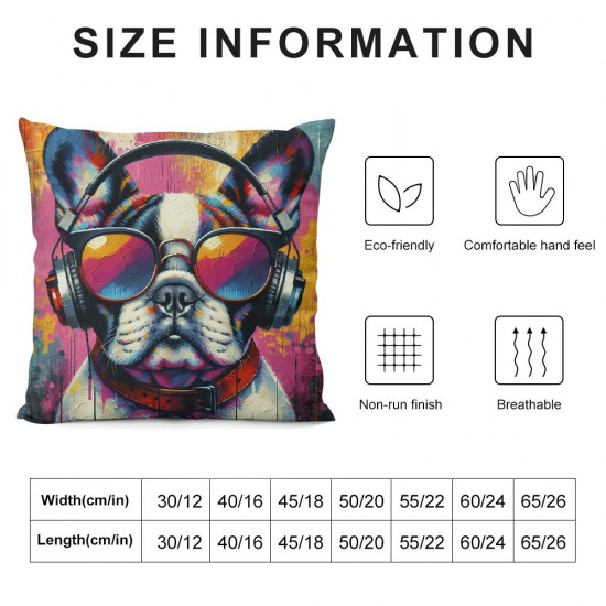 Ulloord Pillowcases Funny Animal Painting Pillow Case Decorative Throw Pillow Cover for Home Sofa Office