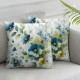 Ulloord Throw Pillow Covers Yellow Blue Floral Leaves Square Pillowcase for Home Decor Sofa Car Bedroom Pillow case