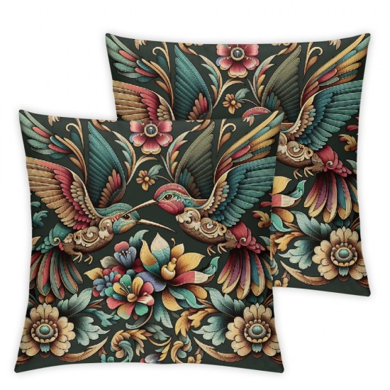 Ulloord Throw Pillow Covers Butterfly with Flowers Design Square Pillowcase for Home Decor Sofa Car Bedroom Pillow case