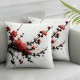 Ulloord Throw Pillow Covers Flower Red Square Pillowcase for Home Decor Sofa Car Bedroom Pillow case