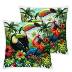 Ulloord Throw Pillow Covers Bird Summer Design Square Pillowcase for Home Decor Sofa Car Bedroom Pillow case