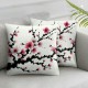 Ulloord Throw Pillow Covers Pink Flowers Brown Branches Square Pillowcases for Home Decor Sofa Car Bedroom Pillow case