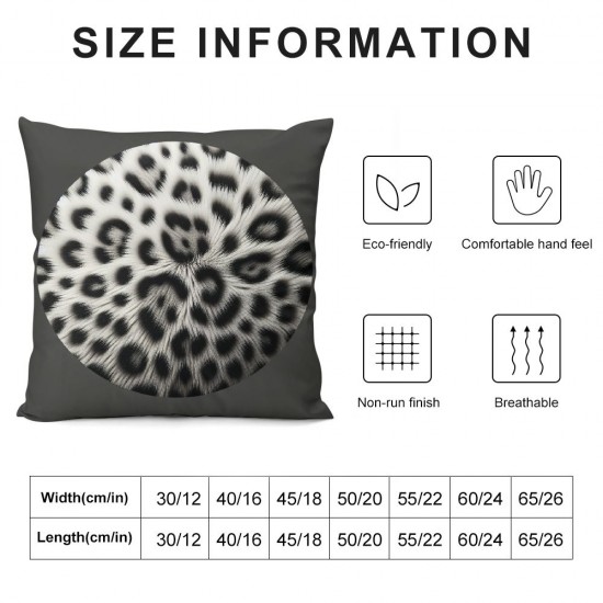 Ulloord Throw Pillow Covers Beige Leopard Print Square Pillowcases for Home Decor Sofa Car Bedroom Seamless Pattern Design Pillow Cases