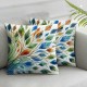 Ulloord Throw Pillow Covers Colorful Leaves Bright Color Pattern Square Pillowcase for Home Decor Sofa Car Bedroom Pillow case