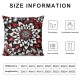 Ulloord Throw Pillow Covers Black Red White Daisy Flower Floral Art Print Square Pillowcase for Home Decor Sofa Car Bedroom Pillow case