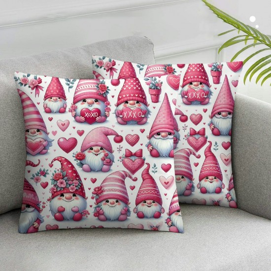 Ulloord Throw Pillow Covers Cute Valentine's Day Pink Square Pillowcase for Home Decor Sofa Car Bedroom Pillow case