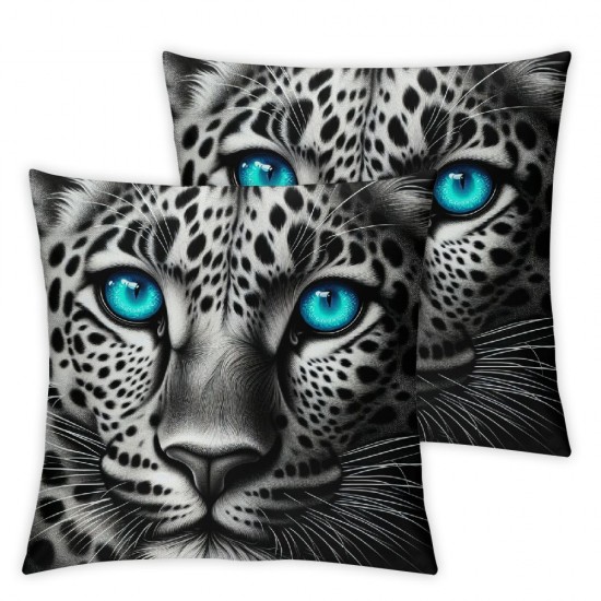 Ulloord Throw Pillow Covers with Square Pillowcases for Home Decor Sofa Car Bedroom Wildlife Animal Black Design Pillow case