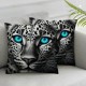 Ulloord Throw Pillow Covers with Square Pillowcases for Home Decor Sofa Car Bedroom Wildlife Animal Black Design Pillow case