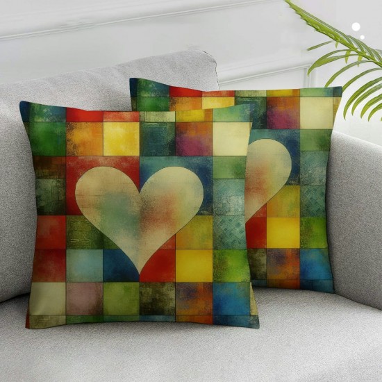 Ulloord Throw Pillow Covers Colorful Love Square Pillowcase for Home Decor Sofa Car Bedroom Pillow case