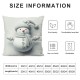 Ulloord Throw Pillow Covers White Smiling Snowman Square Pillowcases for Home Decor Sofa Car Bedroom Winter Falling Snowflakes Creative Design Pillow Cases