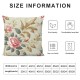 Ulloord Throw Pillow Covers Pink Flowers Floral Gray Leaves Square Pillowcases for Home Decor Sofa Car Bedroom Watercolor Painting Pillow Cases