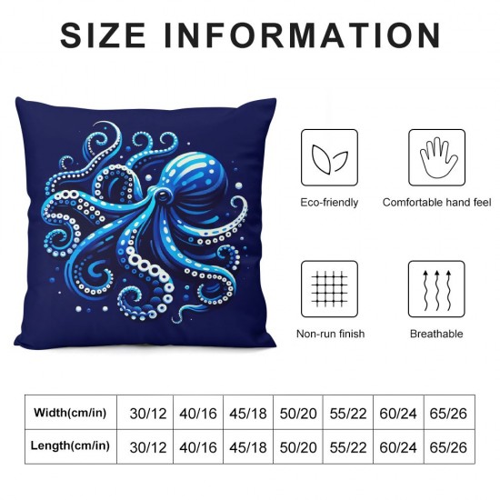 Ulloord Throw Pillow Covers Ocean Square Pillowcase for Home Decor Sofa Car Bedroom Pillow case