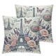 Ulloord Throw Pillow Covers Vintage Paris Eiffel Tower with Floral Butterfly Square Pillowcase for Home Decor Sofa Car Bedroom Pillow case