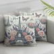 Ulloord Throw Pillow Covers Vintage Paris Eiffel Tower with Floral Butterfly Square Pillowcase for Home Decor Sofa Car Bedroom Pillow case