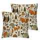 Ulloord Throw Pillow Covers Cute Fox Square Pillowcases for Home Decor Sofa Car Bedroom Forest Animal Floral Painting Pillow Cases