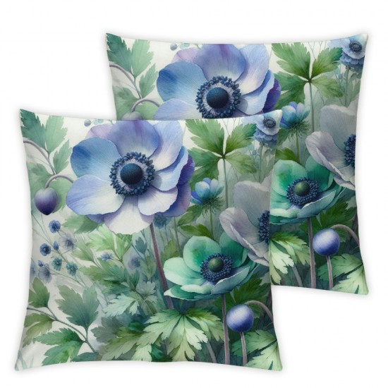 Ulloord Throw Pillow Covers Blue Pink Flowers in in Spring Square Pillowcases for Home Decor Sofa Car Bedroom Pillow case