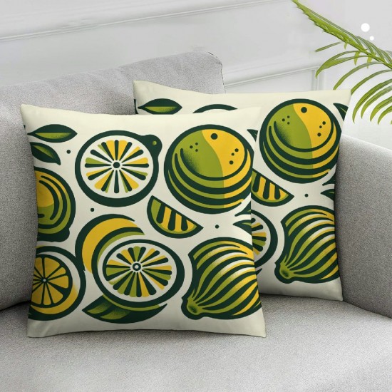 Ulloord Throw Pillow Covers Yellow Fruit Design Square Pillowcase for Home Decor Sofa Car Bedroom Pillow case