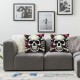 Ulloord Skull Pillowcases Colorful Rose Flower Skull in Dark Style Pillow Case Decorative Throw Pillow Cover for Home Sofa Office