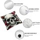 Ulloord Skull Pillowcases Colorful Rose Flower Skull in Dark Style Pillow Case Decorative Throw Pillow Cover for Home Sofa Office