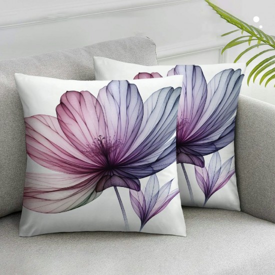 Ulloord Pink Flowers Pillowcases Art Painting Pillow Case Decorative Throw Pillow Cover for Home Sofa Office