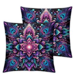 Ulloord Pillowcases Aesthetic Flower Blue Background Pillow Case Decorative Throw Pillow Cover for Home Sofa Office