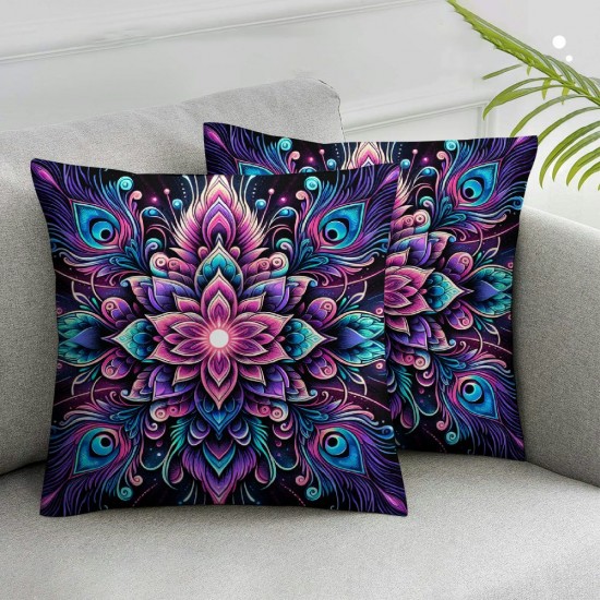 Ulloord Pillowcases Aesthetic Flower Blue Background Pillow Case Decorative Throw Pillow Cover for Home Sofa Office