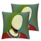 Ulloord Abstract Woman Face Design Throw Pillow Covers Aesthetic Green Red Pattern Background Artistic Painting Pillow Case Pillowcases for Home Decor Sofa Outdoor