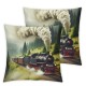 Ulloord Square Throw Pillow Covers on Track in Pillow Cases Decorative for Home Bedroom Sofa Beautiful Natural Landscape Design Pillowcases Standard Size