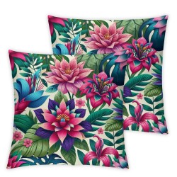 Ulloord Forest Colorful Flowers Throw Pillow Covers Wild Floral Painitng Pillow Case Pillowcases for Home Decor Sofa Outdoor