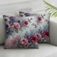 Ulloord Abstract Purple Flowers Interlaced Petals Pillowcases Floral Seamless Art Pattern Pillow Case Decorative Throw Pillow Cover for Home Sofa Office