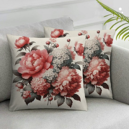 Ulloord Floral Pillowcases Colorful Flowers Hand Drawn Art Painting Pillow Case Decorative Throw Pillow Cover for Home Sofa Office