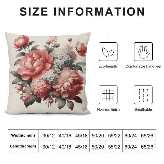 Ulloord Floral Pillowcases Colorful Flowers Hand Drawn Art Painting Pillow Case Decorative Throw Pillow Cover for Home Sofa Office