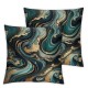 Ulloord Marble Green Gold Pillowcases Watercolor Art Design Pillow Case Decorative Throw Pillow Cover for Home Sofa Office