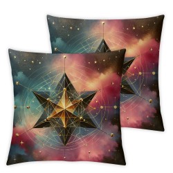 Ulloord Abstract Stars Pattern Pillowcases Fashion Blue Pink Art Design Pillow Case Decorative Throw Pillow Cover for Home Sofa Office