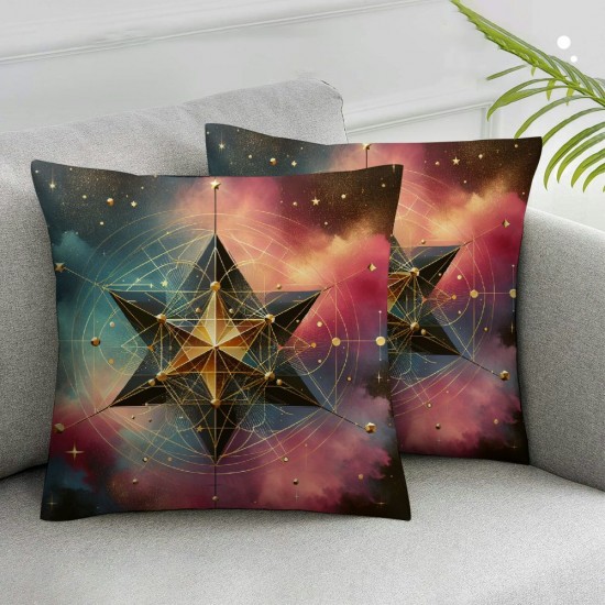 Ulloord Abstract Stars Pattern Pillowcases Fashion Blue Pink Art Design Pillow Case Decorative Throw Pillow Cover for Home Sofa Office