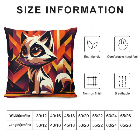 Ulloord Cat with in Pillowcases Cute Animal Art Design Pillow Case Decorative Throw Pillow Cover for Home Sofa Office