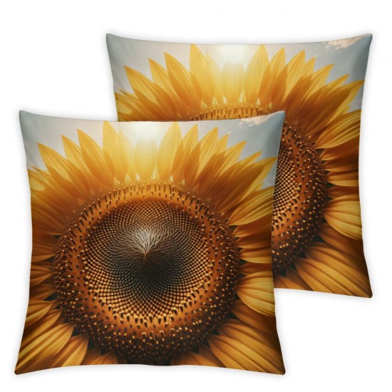 Ulloord Beautiful Sunflower Pillowcases Yellow Petals Wild Floral Art Painting Pillow Case Decorative Throw Pillow Cover for Home Sofa Office