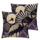 Ulloord Square Throw Pillow Covers Japan Cranes Handball Hand Fan Chrysanthemums Design Pillow Cases Decorative for Home Bedroom Sofa Pillowcases Standard Size