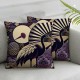 Ulloord Square Throw Pillow Covers Japan Cranes Handball Hand Fan Chrysanthemums Design Pillow Cases Decorative for Home Bedroom Sofa Pillowcases Standard Size