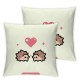 Ulloord Cartoon Couple Pillowcases Cute Animal Art Design Pillow Case Decorative Throw Pillow Cover for Home Sofa Office