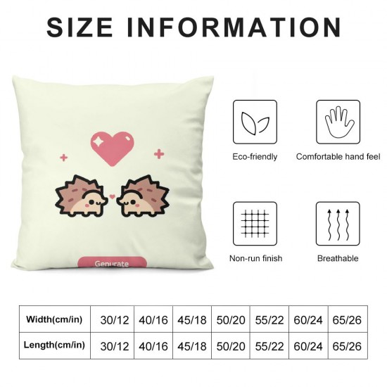 Ulloord Cartoon Couple Pillowcases Cute Animal Art Design Pillow Case Decorative Throw Pillow Cover for Home Sofa Office