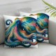 Ulloord Square Throw Pillow Covers Abstract Multicolored Pillow Cases Decorative for Home Bedroom Sofa Hand Drawn Ocean Animal White Background Design Pillowcases Standard Size