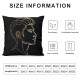 Ulloord Square Throw Pillow Covers Woman's Face Golden Lines Pillow Cases Decorative for Home Bedroom Sofa Hand Drawn Abstract Art Pillowcases Standard Size