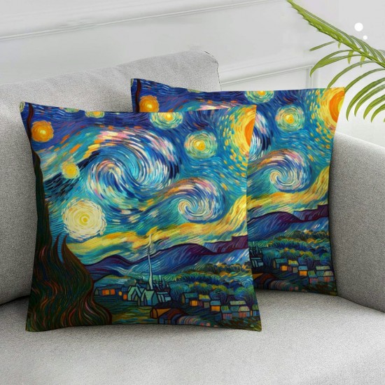 Ulloord Pillowcases Oil Painting Pillow Case Decorative Throw Pillow Cover for Home Sofa Office