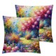 Ulloord Square Throw Pillow Covers Beautiful Colorful Flowers Pillow Cases Decorative for Home Bedroom Sofa Floral Creative Painting Pillowcases Standard Size