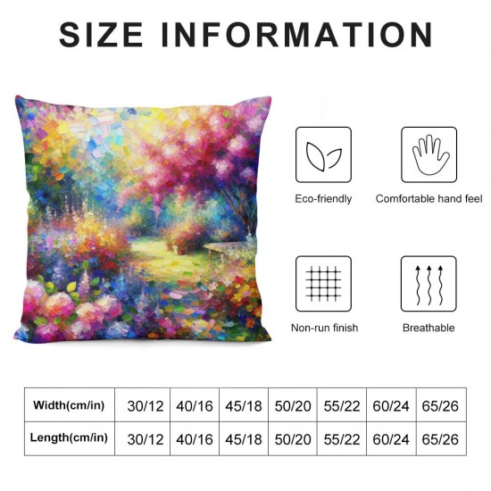 Ulloord Square Throw Pillow Covers Beautiful Colorful Flowers Pillow Cases Decorative for Home Bedroom Sofa Floral Creative Painting Pillowcases Standard Size