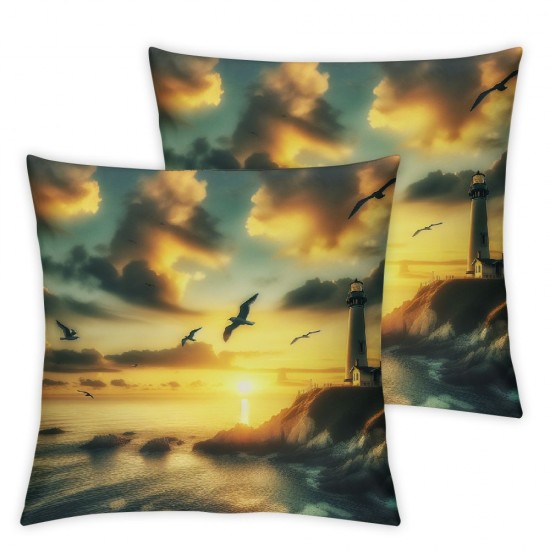 Ulloord Square Throw Pillow Covers and Pillow Cases Decorative for Home Bedroom Sofa Sky Natural Landscape Pillowcases Standard Size