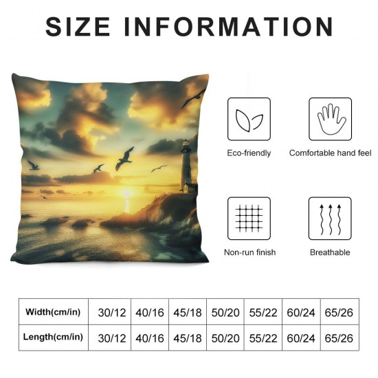 Ulloord Square Throw Pillow Covers and Pillow Cases Decorative for Home Bedroom Sofa Sky Natural Landscape Pillowcases Standard Size