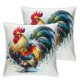 Square Throw Pillow Covers Handsome with Colorful Feathers Pillow Cases Decorative for Home Bedroom Sofa Art Painting Pillowcases Standard Size